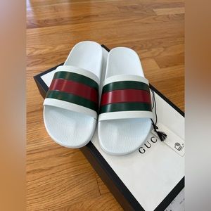 Gucci '72 signature stripe slide sandal